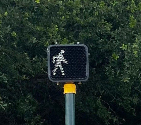 Pedestrian crossing signal along the Atlanta Beltline